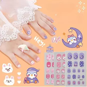 Персонализированные детские наклейки для ногтей «Маленькая принцесса» Сделай сам Милые наклейки для ногтей с изображением животных из мультфильмов