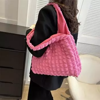 Персонализированная плиссированная женская сумка-пузырь 2024 года, новая уличная сумка, повседневная сумка большой вместимости на одно плечо, сумка-облако подмышкой