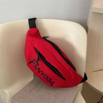 Personalized printed letters on the new casual bag 2024 spring new trend sports contrasting color shoulder messenger bag