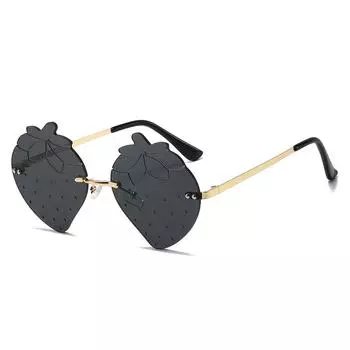 Personalized Rimless Peach Sunglasses Men S And Women S Tide Dance Party Concave Sunglasses Hip-Hop Glasses Regular зелёный