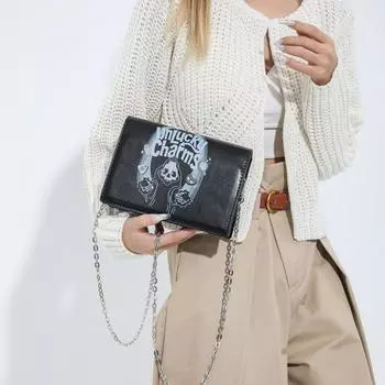 Персонализированная сумка-конверт с черепом и цепочкой для женщин 2024 года, весенняя сумка Dark Girl Punk Wind, сумка через плечо