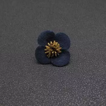 Personalized Suit Minimalist Unique Shirt Brooch Little Flower Navy blue