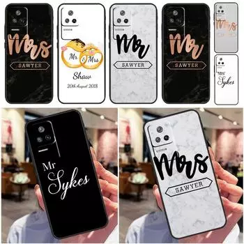 ПЕРСОНАЛИЗИРОВАННЫЙ чехол MR & MRS WEDDING SURNAME для Xiaomi 12 Lite 11 13 11T 12T Pro 12S Ultra POCO X4 Pro M4 X3 F4 GT F3 M5 Cover Mi 11 Pro