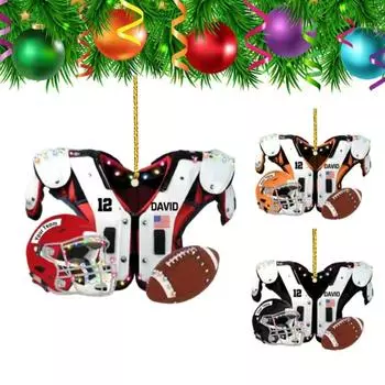 Персонализированная 2D плоская акриловая подвеска на рождественскую елку, украшение для спортивного автомобиля, плоская декоративная подвеска One Size