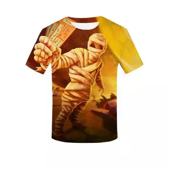 Персонализированная 3D-печатная футболка на Хэллоуин для взрослых мужчин, летние футболки с коротким рукавом S
