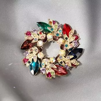 Персонализированная брошь Баухиния шелковый шарф пряжка полые украшения красочные бриллианты геометрические ретро косметические аксессуары для женщин