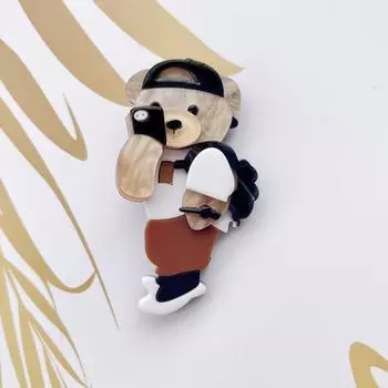 Персонализированная брошь, кукла, мультяшный сундук, цветок, трехмерная модная акриловая игрушка, аксессуары белый