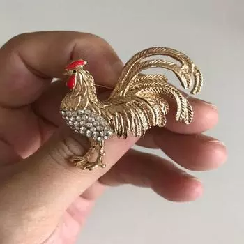 Персонализированная брошь-петух, брошь-булавка в виде петуха из серии Creative Animal, булавка-кнопка для мужской и женской одежды жёлтый