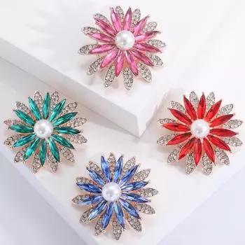 Персонализированная брошь-подсолнух из кристаллов, темпераментный блейзер, свитер, булавка для выреза, анти-свет