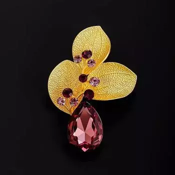 Персонализированная брошь в виде листа с каплями воды, изысканный женский дизайн высокого класса, брошь в виде листа, темперамент, костюм и аксессуары