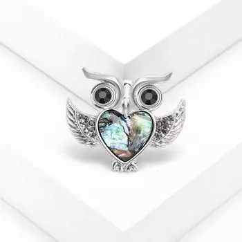 Персонализированная брошь в виде совы из ракушки абалон, модная пряжка на вырез костюма с аксессуарами