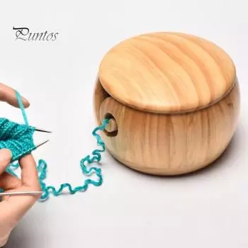 Персонализированная чаша для пряжи для вязания крючком, индивидуальный деревянный держатель для вязания крючком с крышкой, многофункциональный органайзер для хранения поделок, подарки ручной работы для A