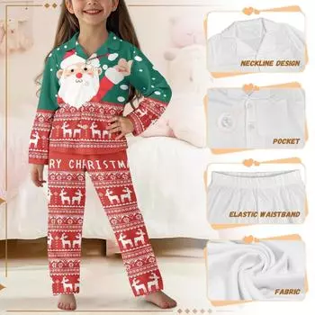 Персонализированная детская пижама на пуговицах с длинным рукавом, комплект домашней одежды One Size