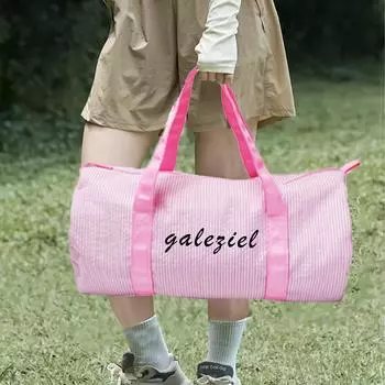 Персонализированная дорожная сумка, дорожная сумка из жатого хлопка с именем, дорожная сумка на заказ, маленькая спортивная сумка для балета в спортзале One Size светло-серый