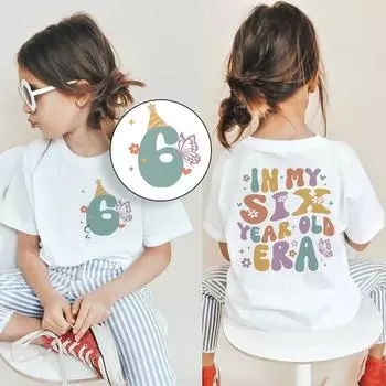 Персонализированная футболка для дня рождения для девочек, наряд на день рождения для детей от 1 до 9 лет, детская футболка с коротким рукавом, футболки в стиле ретро для девочек 3T(100cm)