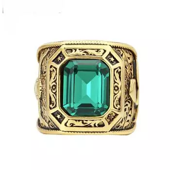 Персонализированная голова быка в стиле ретро, инкрустированная цирконом, для мужского кольца из титановой стали 12