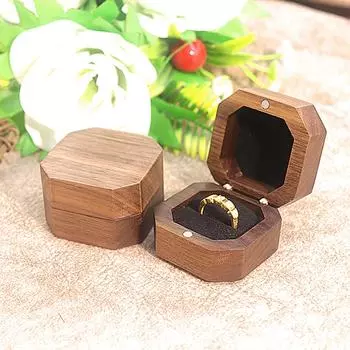 Персонализированная гравированная деревянная шкатулка для кольца, подарок на годовщину, гравированная шкатулка для кольца коричневый