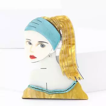 Персонализированная и креативная акриловая желтая брошь для девочки из волос, модная и универсальная женская одежда, корсаж, ювелирные изделия, булавка