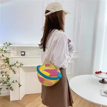 Персонализированная и креативная маленькая сумка 2024 года, новая симпатичная яркая звездная трендовая сумка через плечо с цепочкой серебряный