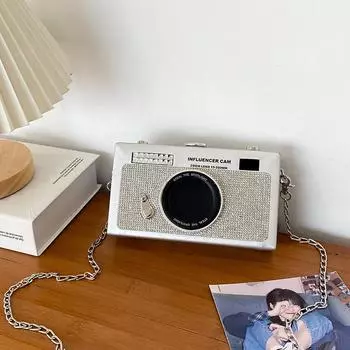 Персонализированная и креативная сумка для камеры, новая трендовая сумка-цепочка на плечо 2024 года в иностранном стиле, женская сумка-мессенджер розовый