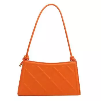 Персонализированная и креативная сумка-мешок с накладным карманом, маленькая квадратная сумка из искусственной кожи, женская сумка через плечо, универсальная сумка для подмышек оранжевый