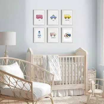 Персонализированная картина на холсте для автомобиля для печати в комнате мальчика 21cm30cm NoFrame