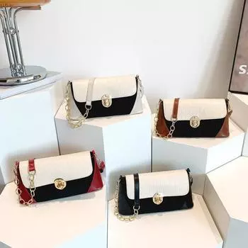 Персонализированная контрастная цветная сумка для женщин, новая популярная сумка через плечо, сумка через подмышку с каменным узором