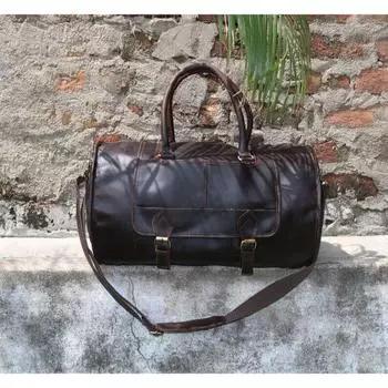 Персонализированная кожаная спортивная сумка, дорожная ручная кладь, ночная сумка для спортзала, выходного дня, уникальный подарок жениху, большая спортивная сумкаb 20 x 10 x 9 in коричневый