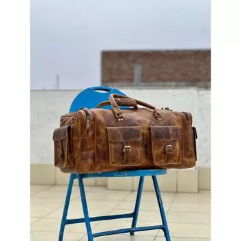 Персонализированная кожаная спортивная сумка, кожаная сумка для выходных ручной работы, спортивная сумка, спортивная сумка для отпуска, дорожная сумка, ночная сумка, кожаная дорожная сумка 32 x 12 x 11 in коричневый