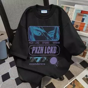 Персонализированная красивая футболка с круглым вырезом и принтом для мужчин и женщин из чистого хлопка, летняя модная тенденция, повседневный удобный топ с короткими рукавами для пар, Harajuku S белый