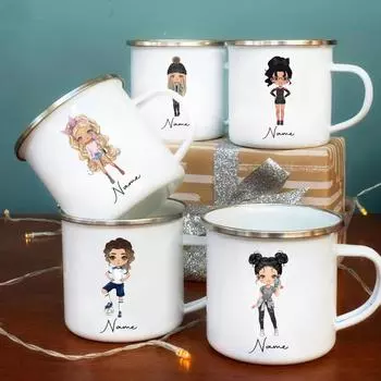 Персонализированная кружка Cheer Gym Girl Enamel Camping Mug Print Coffee Cup Кружки Coffee Cups Необычная чашка для чая Cupshe Персонализированные подарки Пиво