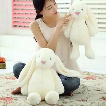 Персонализированная кукла-кролик, вышитая плюшевая игрушка, ультрамягкая мягкая игрушка-сувенир на день рождения, рождественские подарки для детей, для девочек-цветочниц, для новорожденных 30cm серый