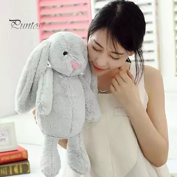 Персонализированная кукла-кролик, вышитая плюшевая игрушка, ультрамягкая мягкая игрушка-сувенир на день рождения, рождественские подарки для детей, для девочек-цветочниц, для новорожденных 30cm белый