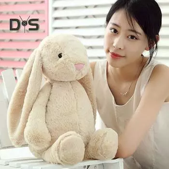 Персонализированная кукла-кролик, вышитая плюшевая игрушка, ультрамягкая мягкая игрушка-сувенир на день рождения, рождественские подарки для детей, для девочек-цветочниц, для новорожденных 30cm белый