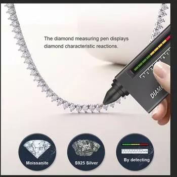 Персонализированная легкая роскошная серебряная цепочка на шею для женщин, теннисная цепочка с 10 точками и муассанитовым ожерельем 45 long