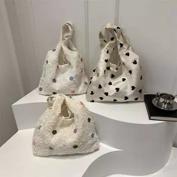 Персонализированная меховая сумка-ведро большой вместимости для женщин на лето, новая принтованная сумка через подмышку, модная сумка для поездок на работу на плечо