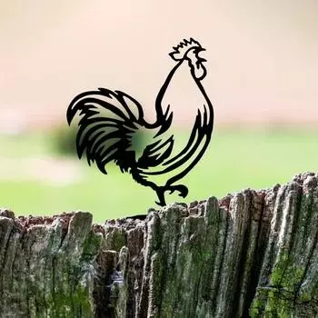 Персонализированная металлическая накладка на почтовый ящик в виде петуха — идеальное украшение для дома и сада, украшающее почтовый ящик и комнату светло-серый