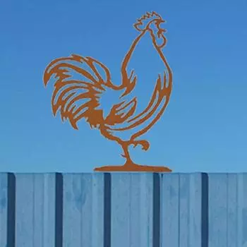 Персонализированная металлическая накладка на почтовый ящик в виде петуха — украсьте свой двор. Идеально подходит для украшения дома и почтового ящика. светло-серый