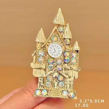 Персонализированная мода Волшебный замок ретро брошь сплав бриллиант капельный корсаж анти-свет одежда аксессуары