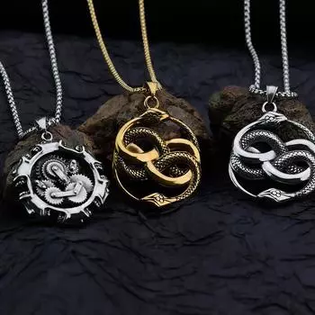 Персонализированная мода в европейском и американском стиле, подвеска в виде животного, змеи, шестерни, черепа, властная мужская бижутерия из нержавеющей стали