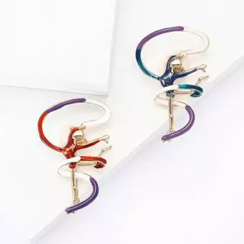 Персонализированная модная брошь для девочки-гимнастки из эмали из сплава, креативная универсальная женская одежда, корсаж, ювелирное украшение