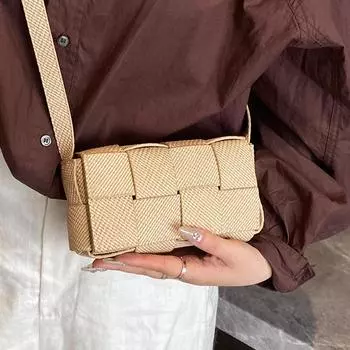 Персонализированная модная французская высококачественная фактурная сумка для женщин, новая модная простая сумка, вязаная женская сумка через плечо