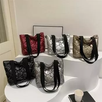 Персонализированная модная хлопковая одежда сумка 2024 весна новая вышитая нить ins плечо подмышка сумка простая женская сумка серебряный