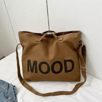 Персонализированная модная холщовая сумка-тоут с простыми буквами 2024 года, новая фактурная косая сумка-сумка для женщин чёрный