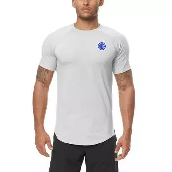 Персонализированная Модная Летняя Белая Футболка Тонкая Фитнес Дышащая С Коротким Рукавом M чёрный