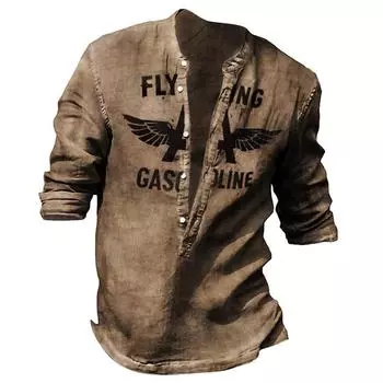 Персонализированная мужская футболка с длинными рукавами и v-образным вырезом на пуговицах, мужская повседневная модная футболка большого размера.