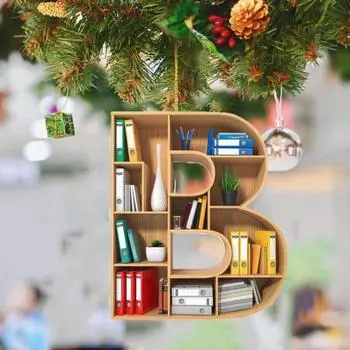 Персонализированная подвеска на книжную полку с 26 буквами, акриловое подвесное украшение на Новый год