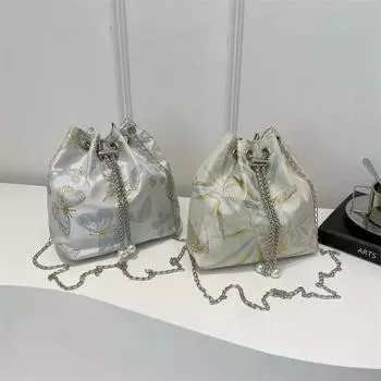 Персонализированная повседневная новая женская сумка в китайском стиле в стиле ретро на весну и лето, новая сумка-ведро, простая сумка на одно плечо с перекрестными скользящими петлями