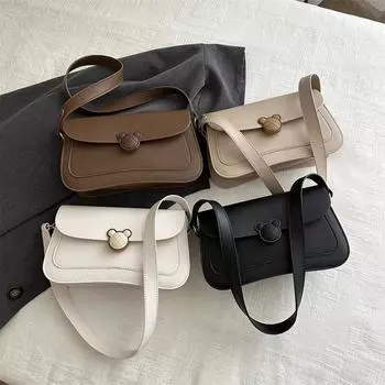 Персонализированная повседневная сумка Niche для женщин, новая однотонная квадратная сумка в стиле ретро, модная сумка через плечо на одно плечо