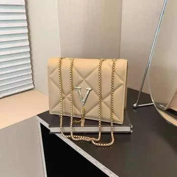 Персонализированная простая повседневная маленькая квадратная сумка с цепочкой для женщин 2024 года, весна-лето, новая модная сумка через плечо с бриллиантами, сумка-мессенджер чёрный